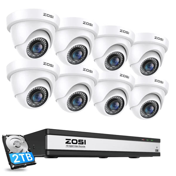 Sistem de supraveghere video ZOSI – 16 canale, 8 camere